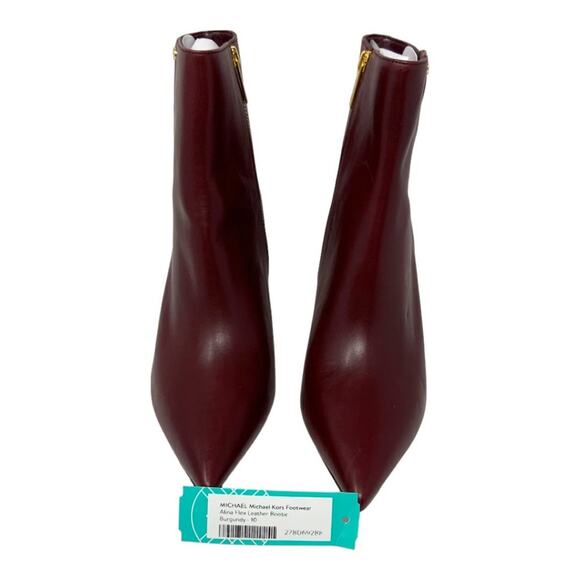 Michael Kors Alina Stiletto 80mm Ankle Boots Burgundy Size 10 NWT $255 MSRP - Picture 4 of 8